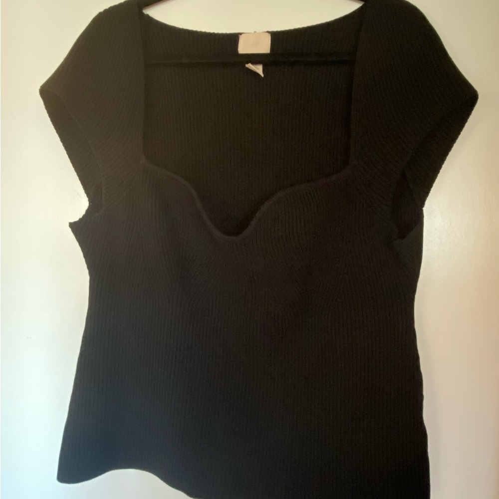 H&M Black Ribbed Sweater